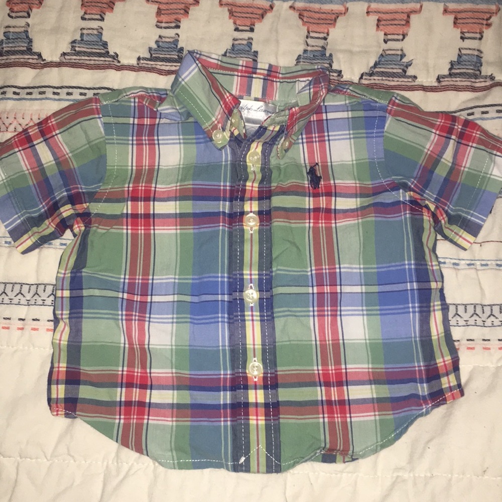 Ralph Lauren Red and Blue Plaid Button Down Shirt